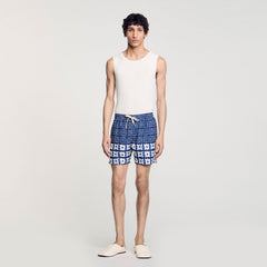 Floral print swim trunks Midnight Blue Sandro Men