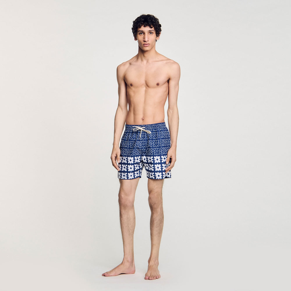 Floral print swim trunks Midnight Blue Sandro Men
