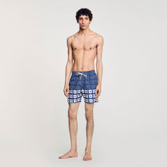 Floral print swim trunks Midnight Blue Sandro Men