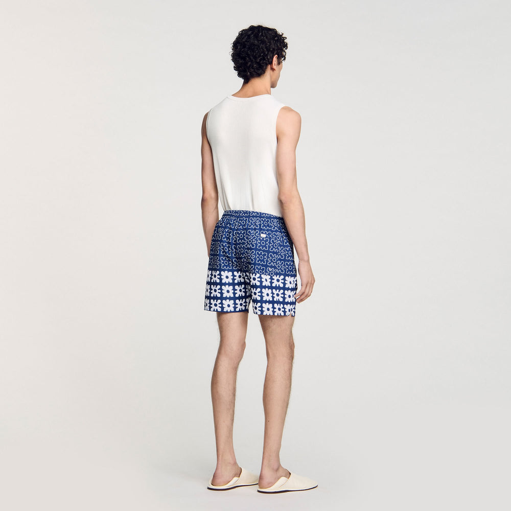 Floral print swim trunks Midnight Blue Sandro Men