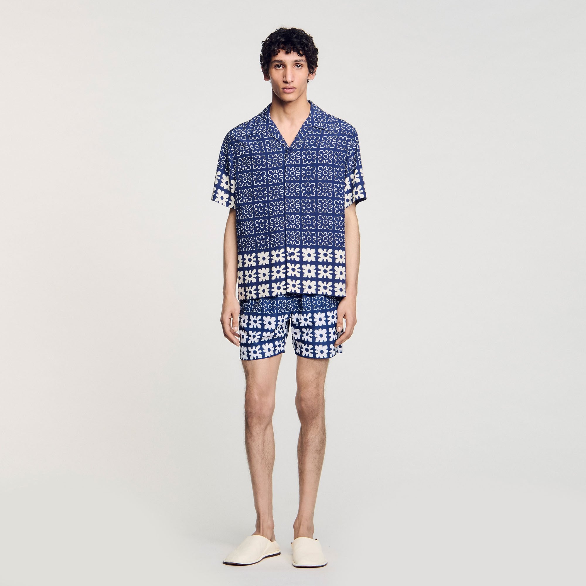 Floral print swim trunks Midnight Blue Sandro Men
