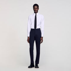 Classic wool suit pants Navy Blue Sandro Men