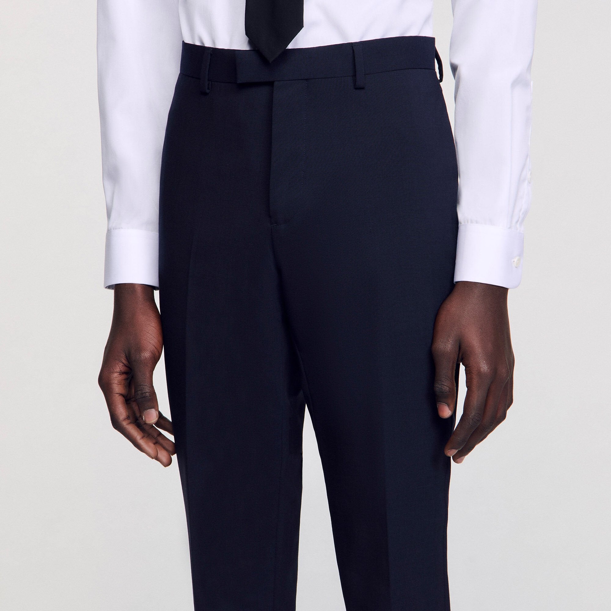 Classic wool suit pants Navy Blue Sandro Men