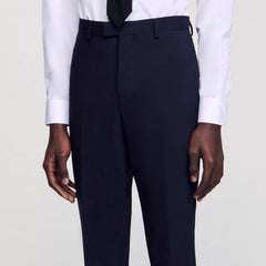 Classic wool suit pants Navy Blue Sandro Men