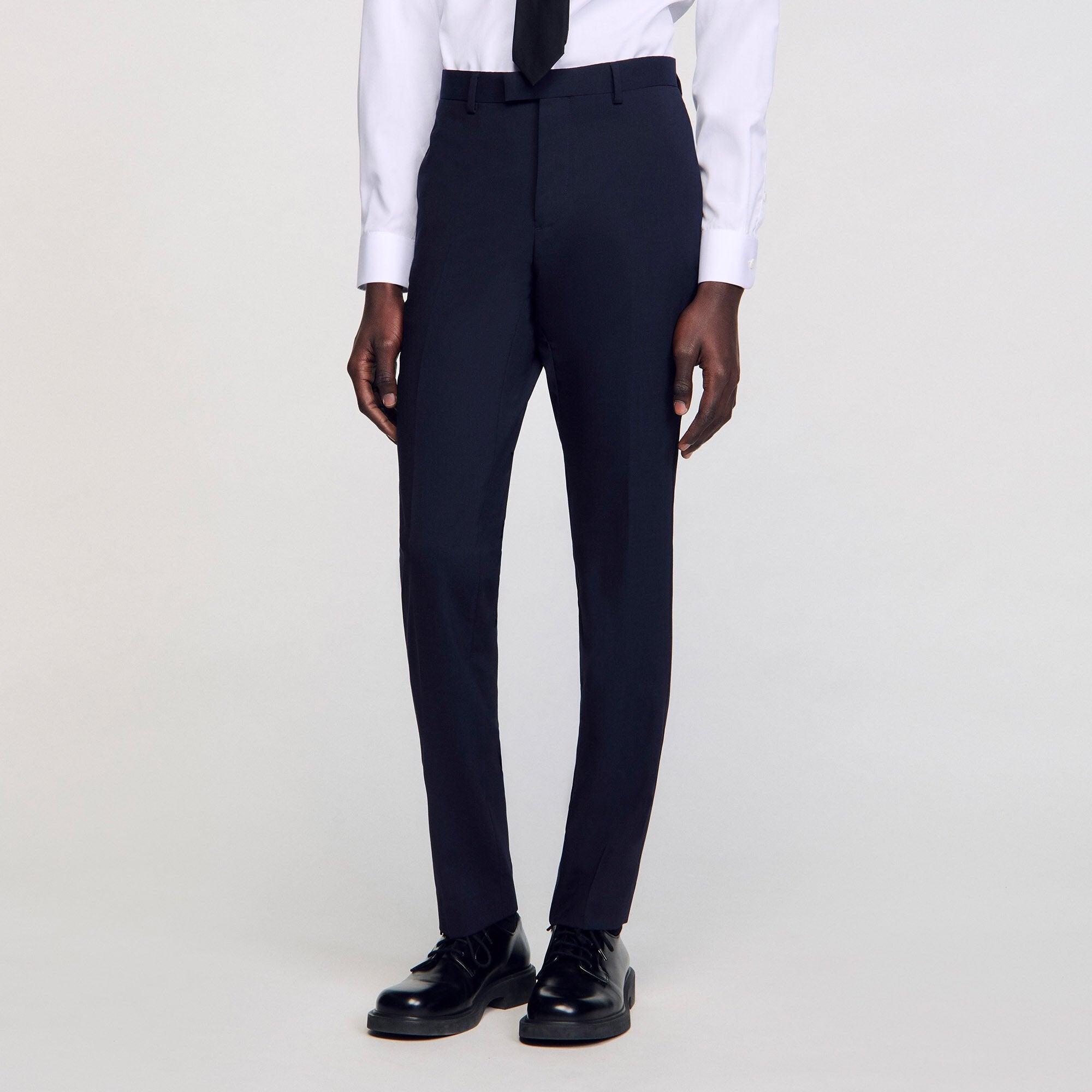 Classic wool suit pants Navy Blue Sandro Men