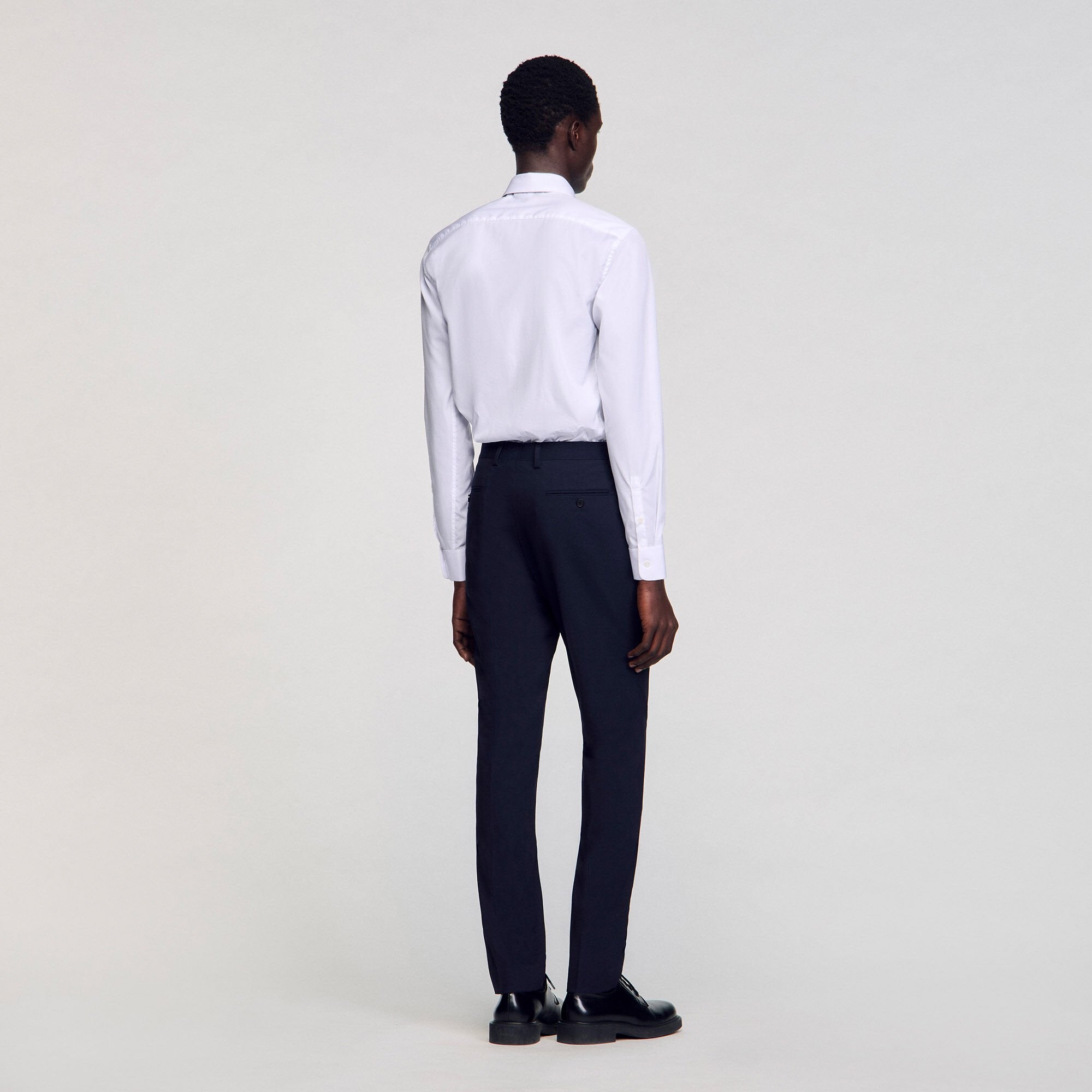 Classic wool suit pants Navy Blue Sandro Men