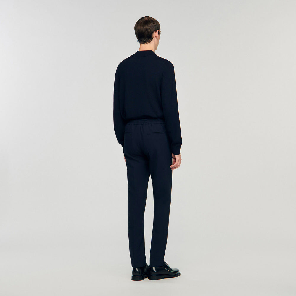 Jersey trousers Navy Blue Sandro Men