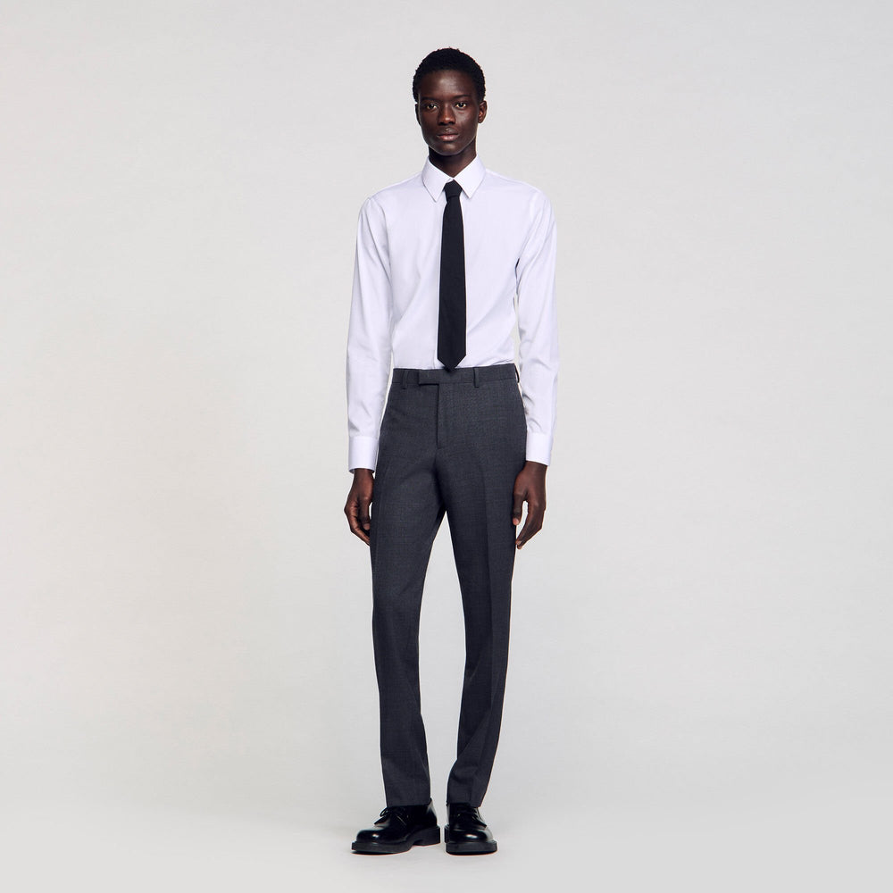 Wool suit trousers Mocked Grey Sandro Men