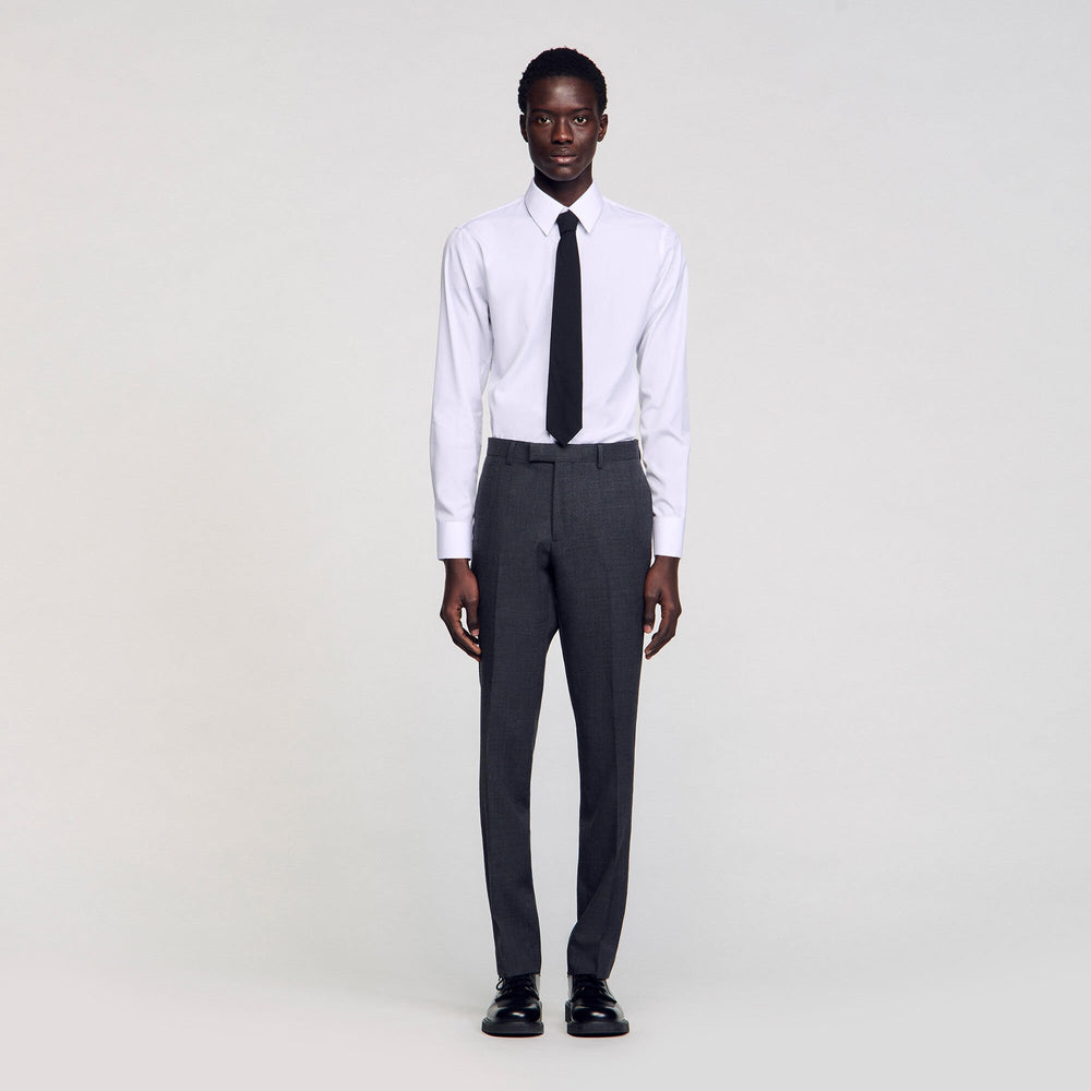 Wool suit trousers Mocked Grey Sandro Men
