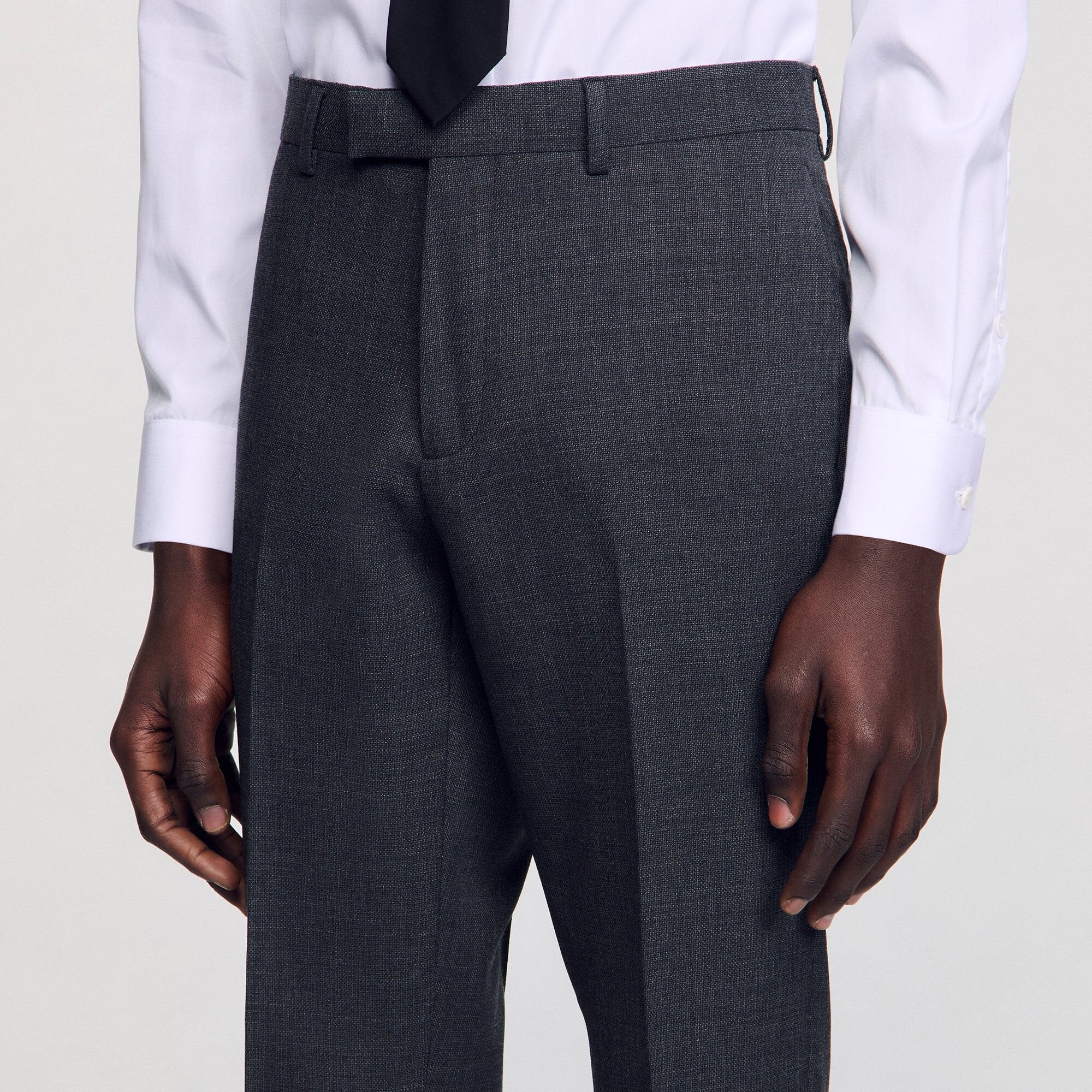 Wool suit trousers Mocked Grey Sandro Men