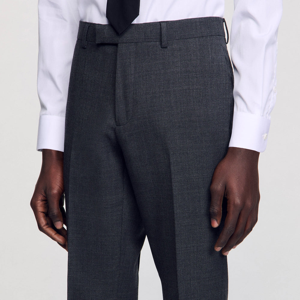 Wool suit trousers Mocked Grey Sandro Men