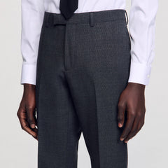Wool suit trousers Mocked Grey Sandro Men