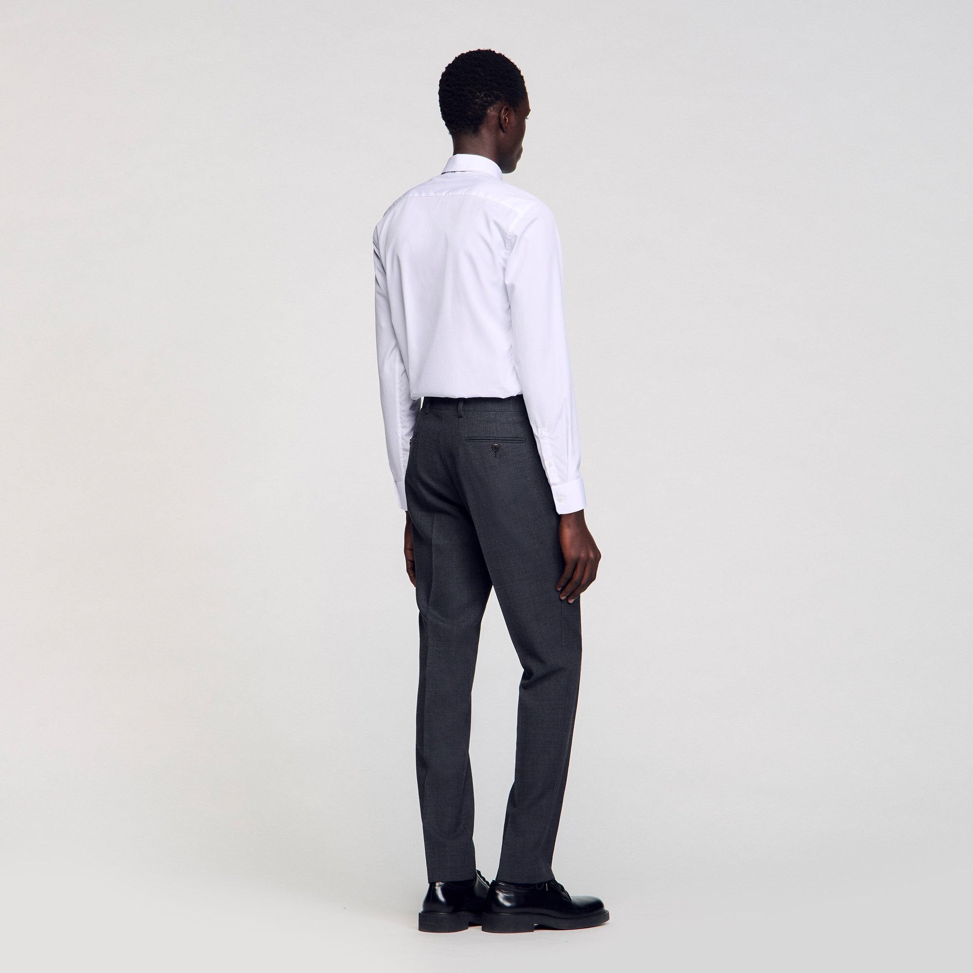 Wool suit trousers Mocked Grey Sandro Men