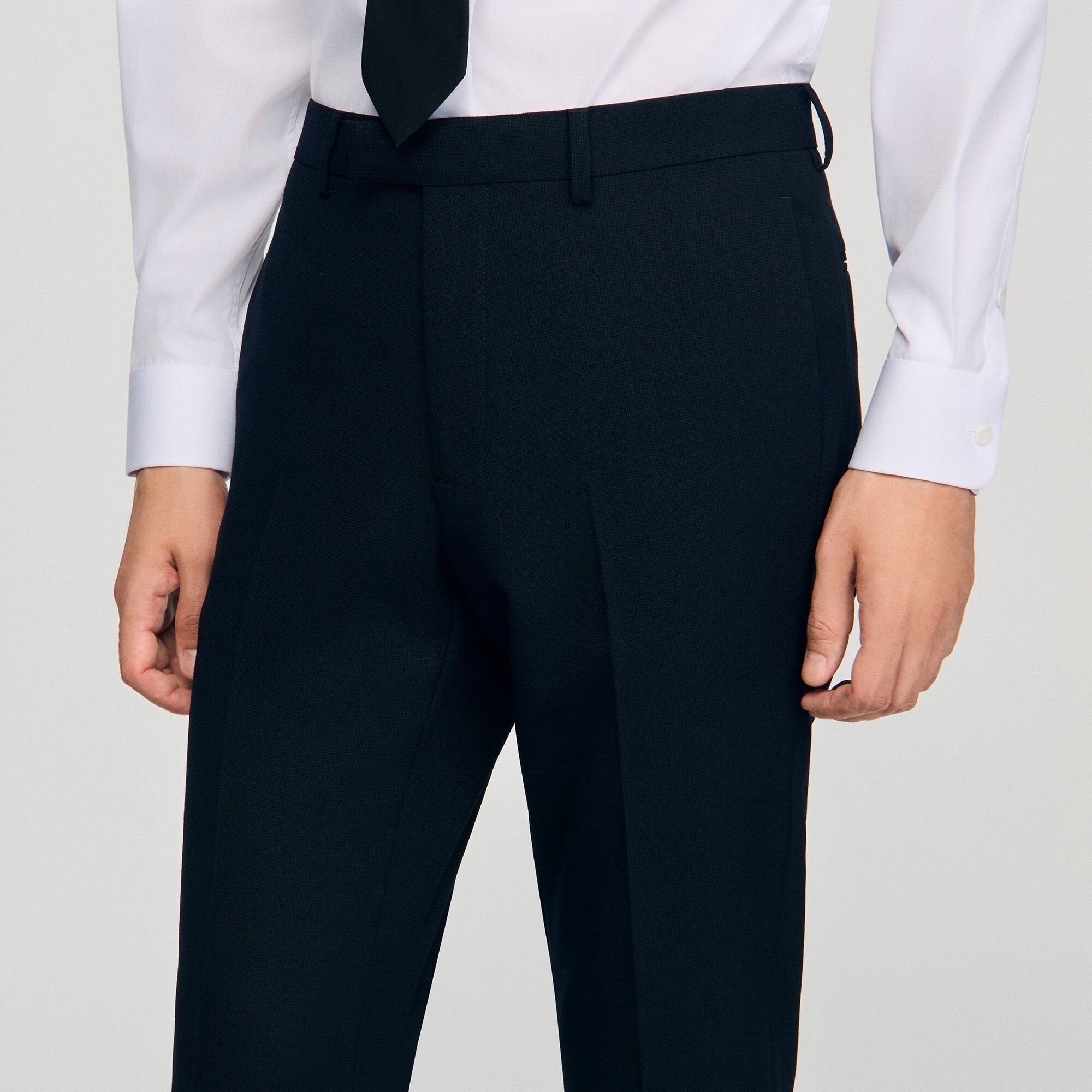 Wool suit trousers Navy Blue Sandro Men