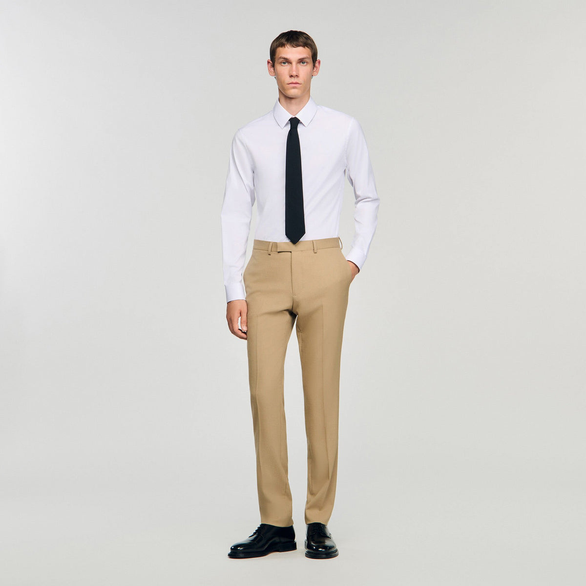 Wool suit trousers Beige Sandro Men