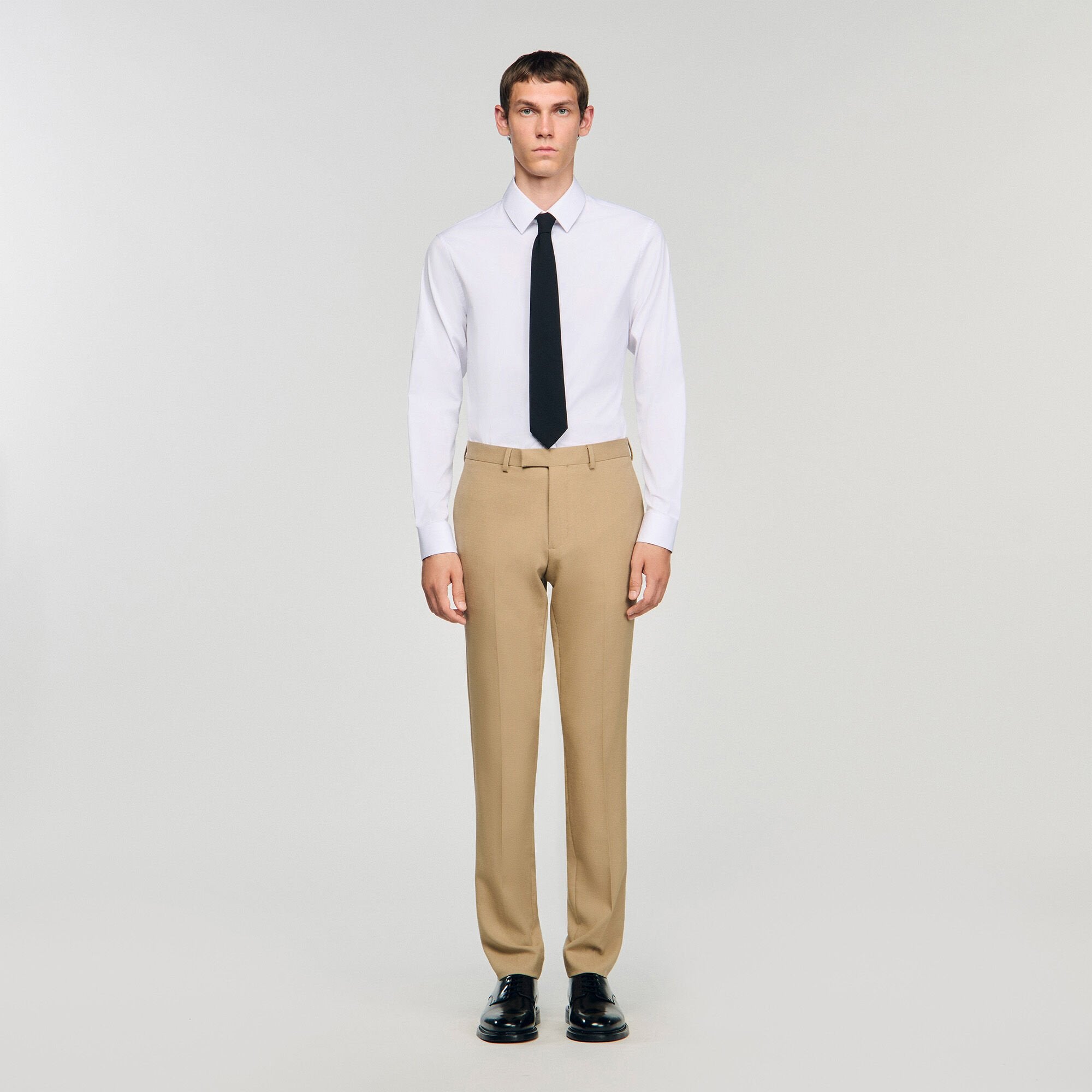 Wool suit trousers Beige Sandro Men