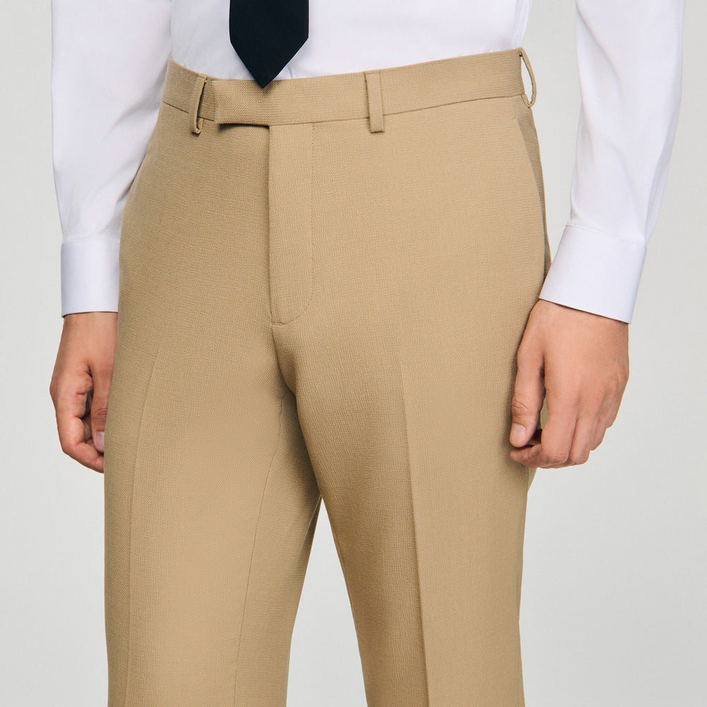 Wool suit trousers Beige Sandro Men