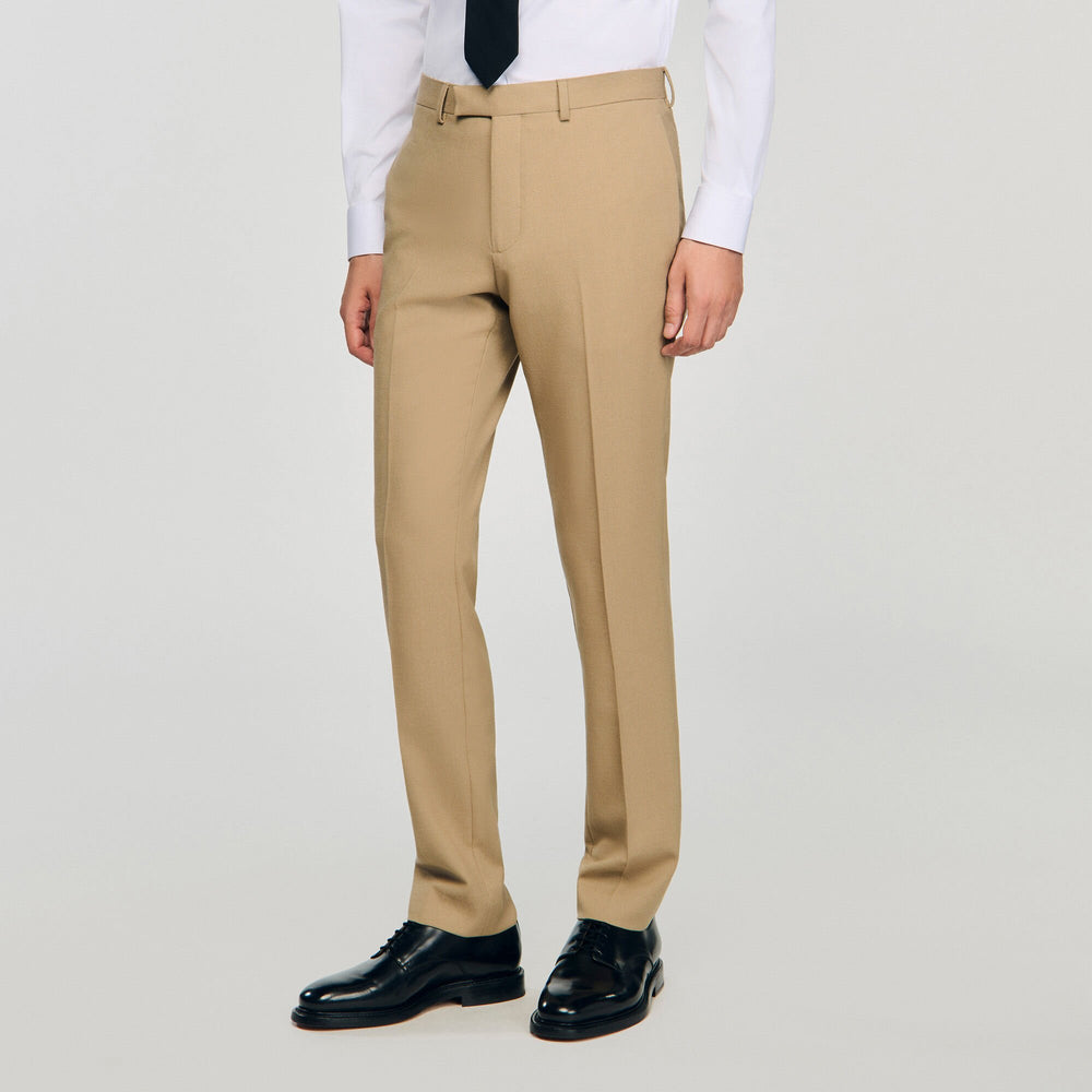 Wool suit trousers Beige Sandro Men