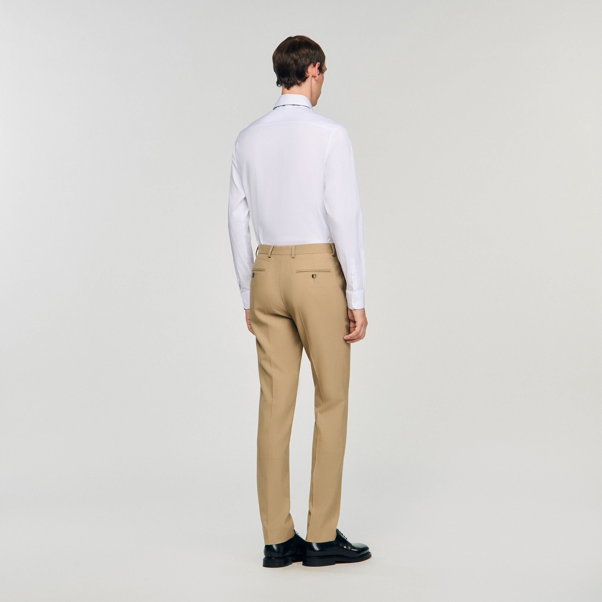 Wool suit trousers Beige Sandro Men