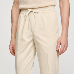 Elasticated straight-leg trousers Light Beige Sandro Men