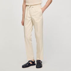 Elasticated straight-leg trousers Light Beige Sandro Men