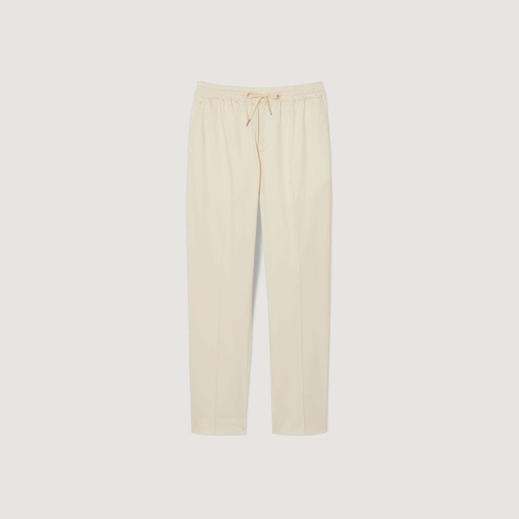 Elasticated straight-leg trousers Light Beige Sandro Men