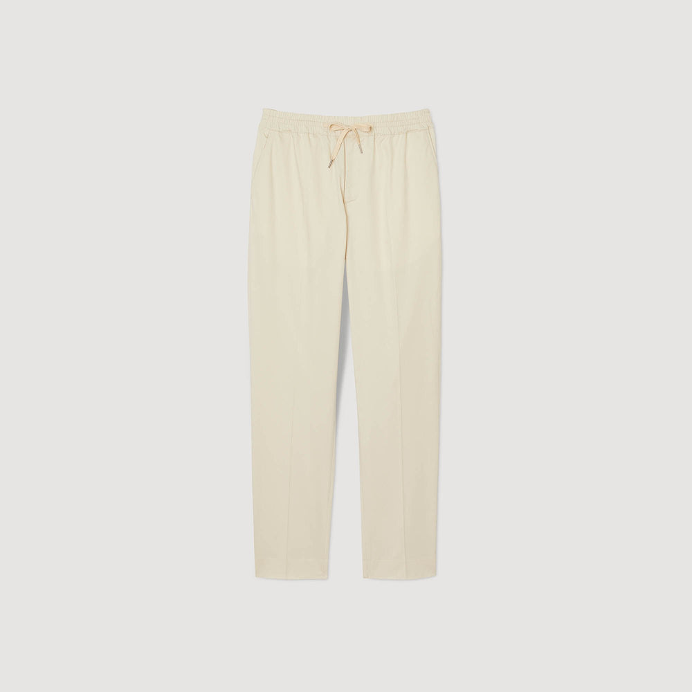 Elasticated straight-leg trousers Light Beige Sandro Men