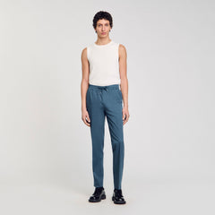 Elasticated straight-leg trousers Thunderstorm Blue Sandro Men