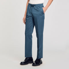 Elasticated straight-leg trousers Thunderstorm Blue Sandro Men