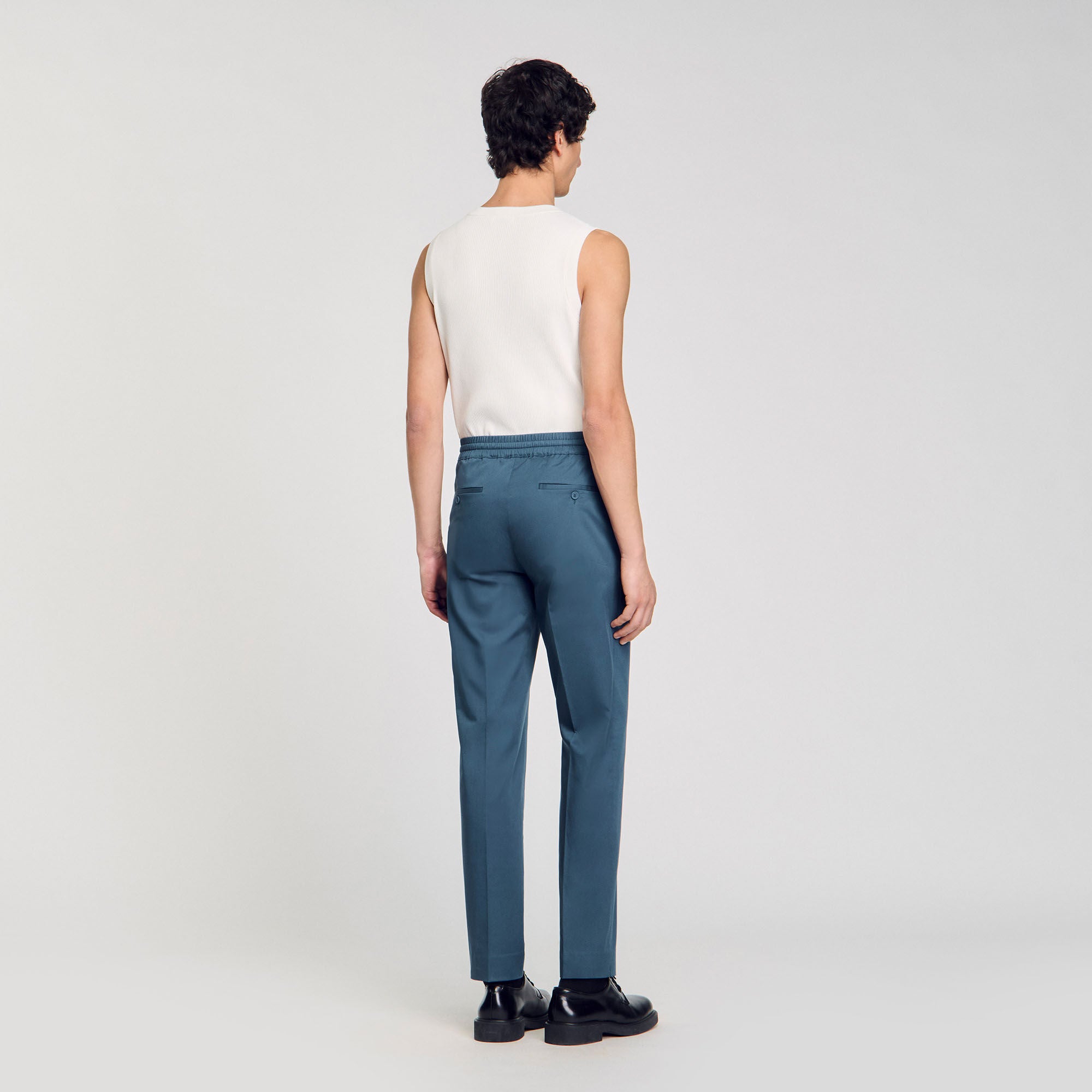 Elasticated straight-leg trousers Thunderstorm Blue Sandro Men