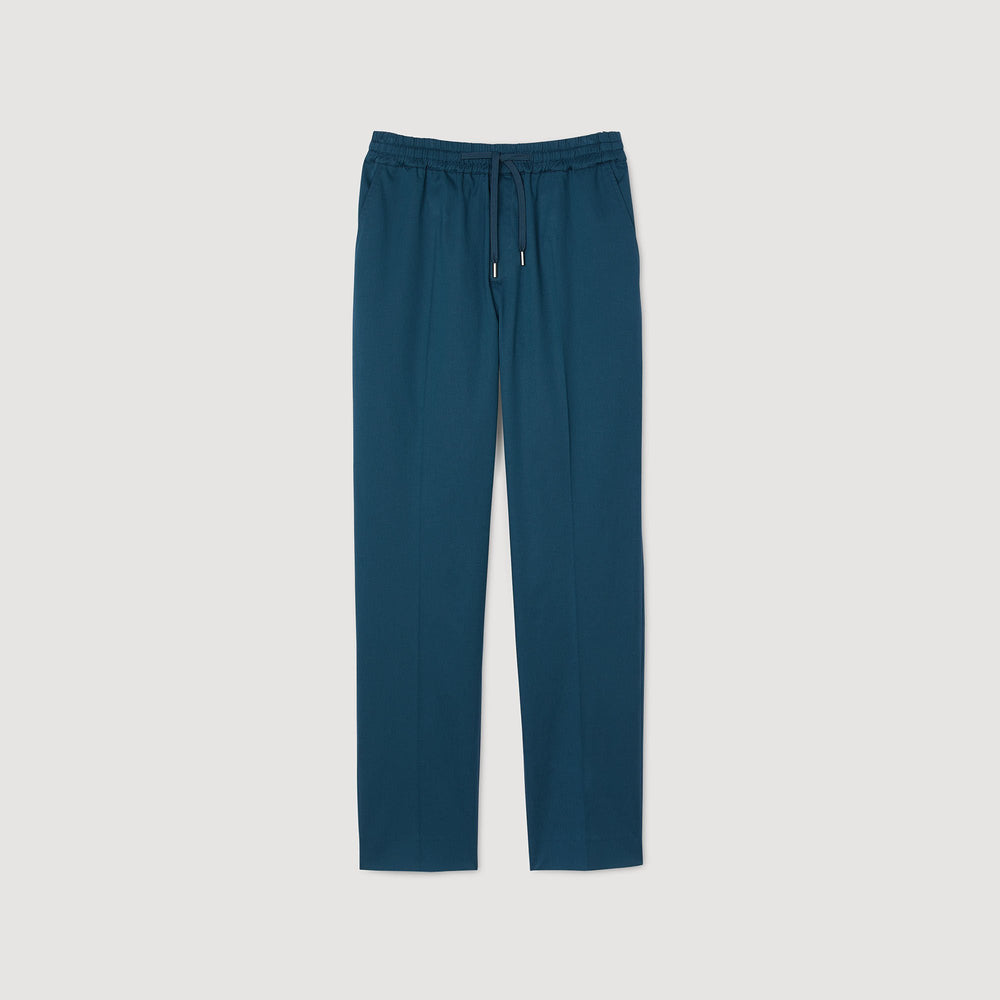 Elasticated straight-leg trousers Thunderstorm Blue Sandro Men