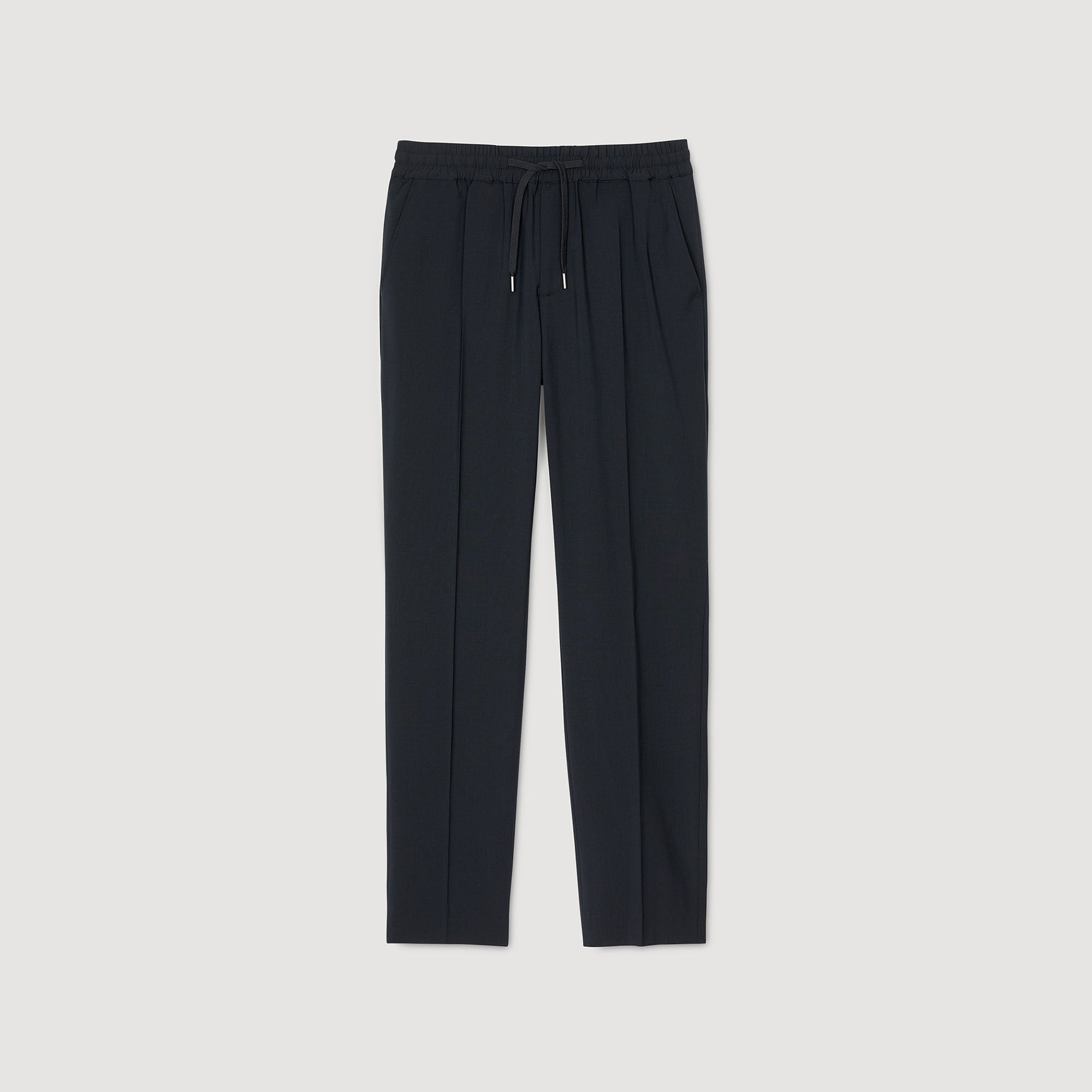 Elasticated straight-leg trousers Black Sandro Men