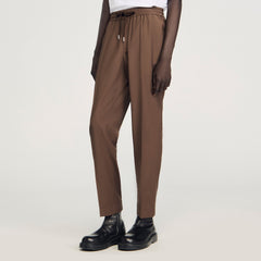 Elasticated straight-leg pants Tobacco Brown Sandro Men