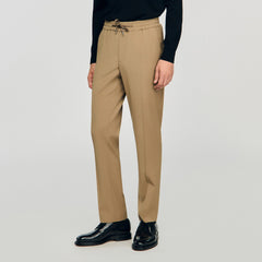 Elasticated straight-leg trousers Dark Sand Sandro Men