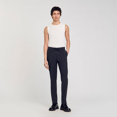 Elasticated straight-leg trousers Fonte Sandro Men
