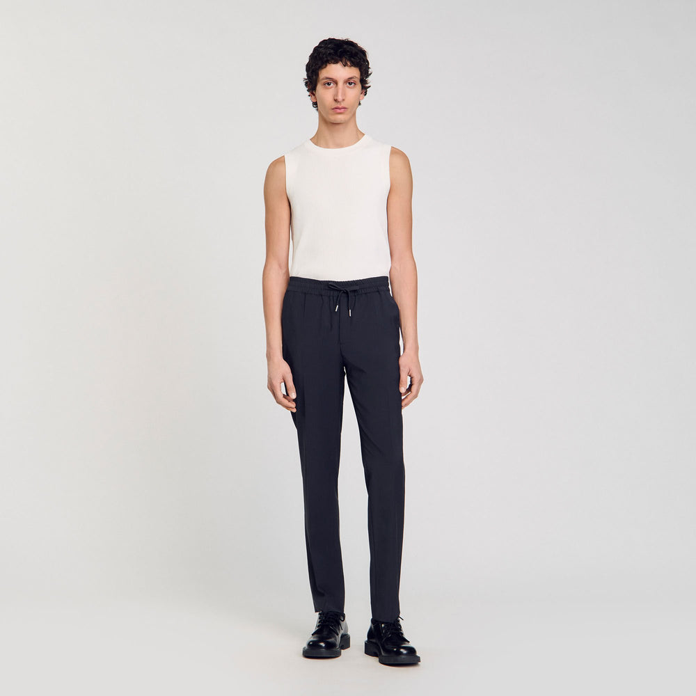 Elasticated straight-leg trousers Fonte Sandro Men