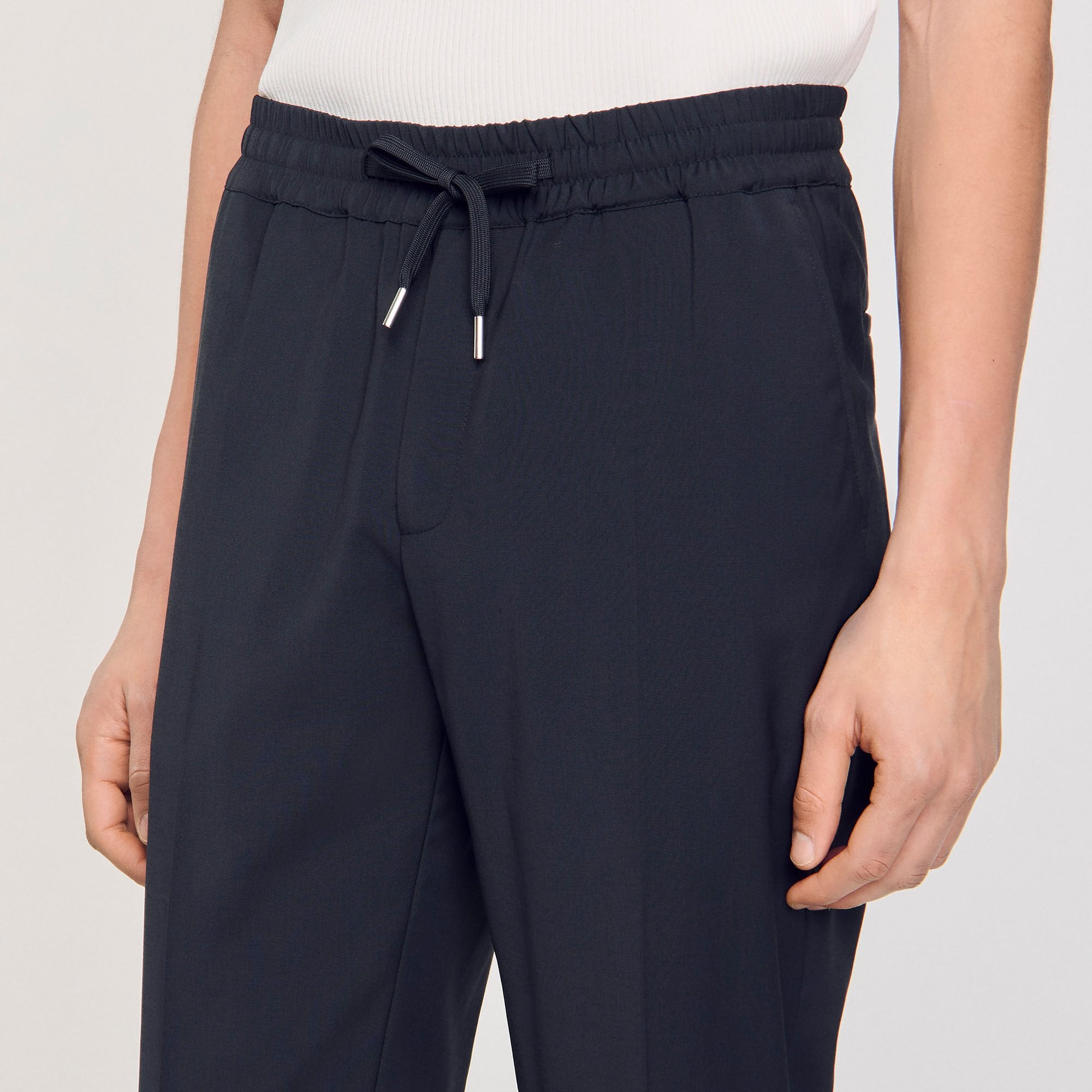 Elasticated straight-leg trousers Fonte Sandro Men