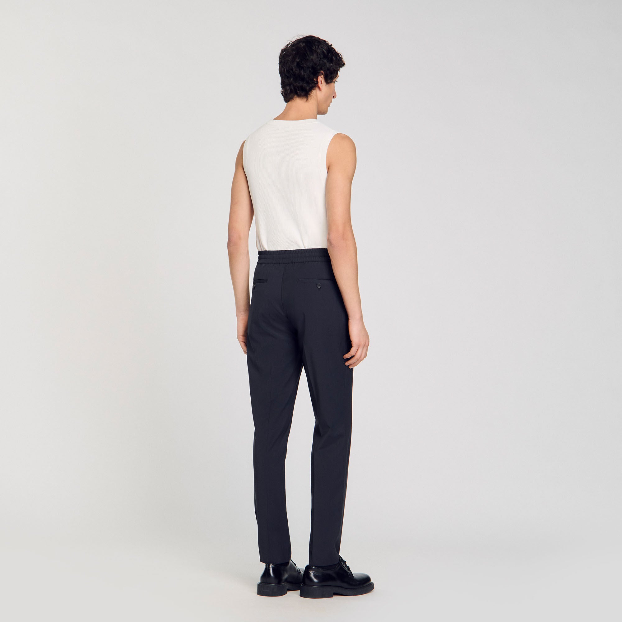 Elasticated straight-leg trousers Fonte Sandro Men