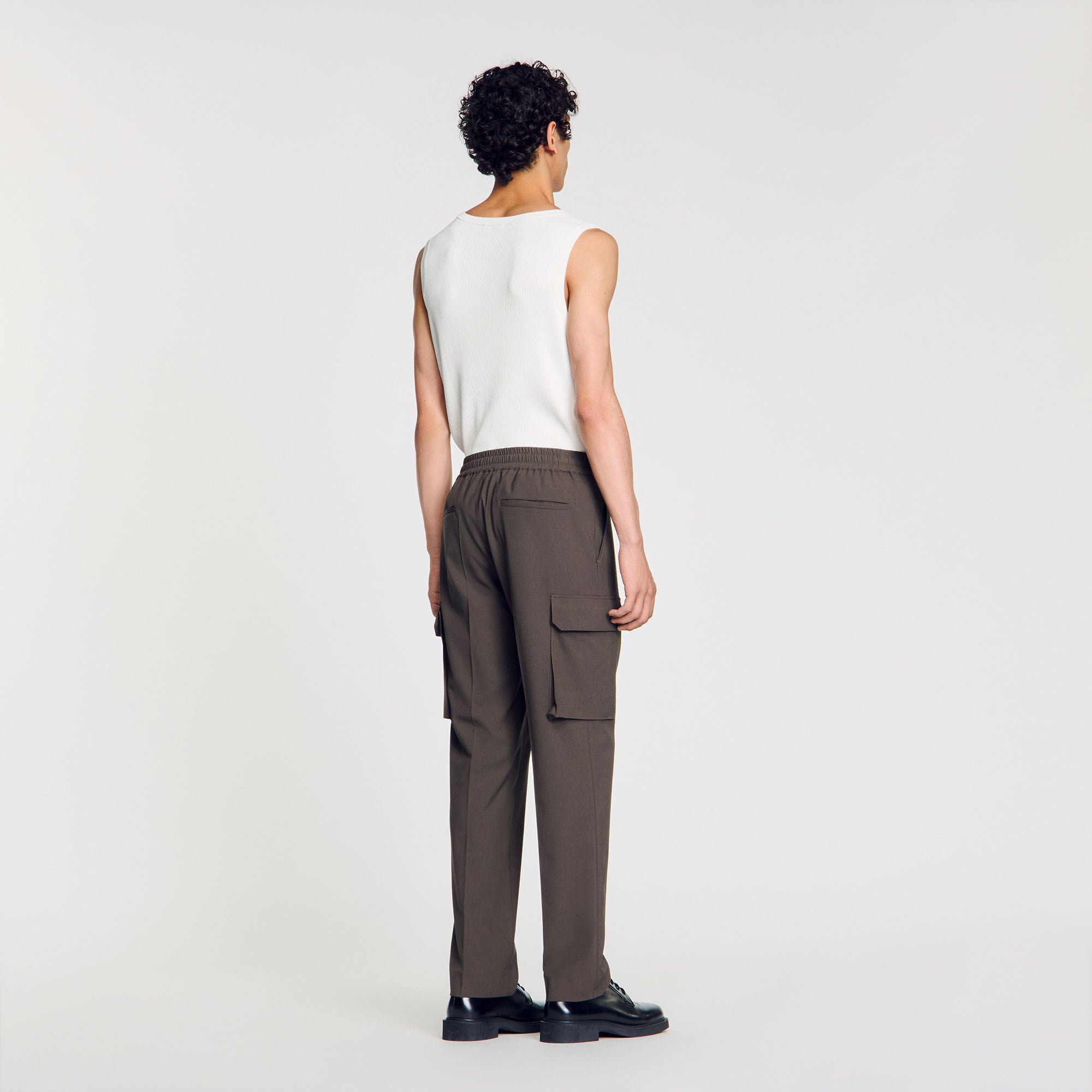 Elasticated cargo trousers Dark Kaki. Sandro Men