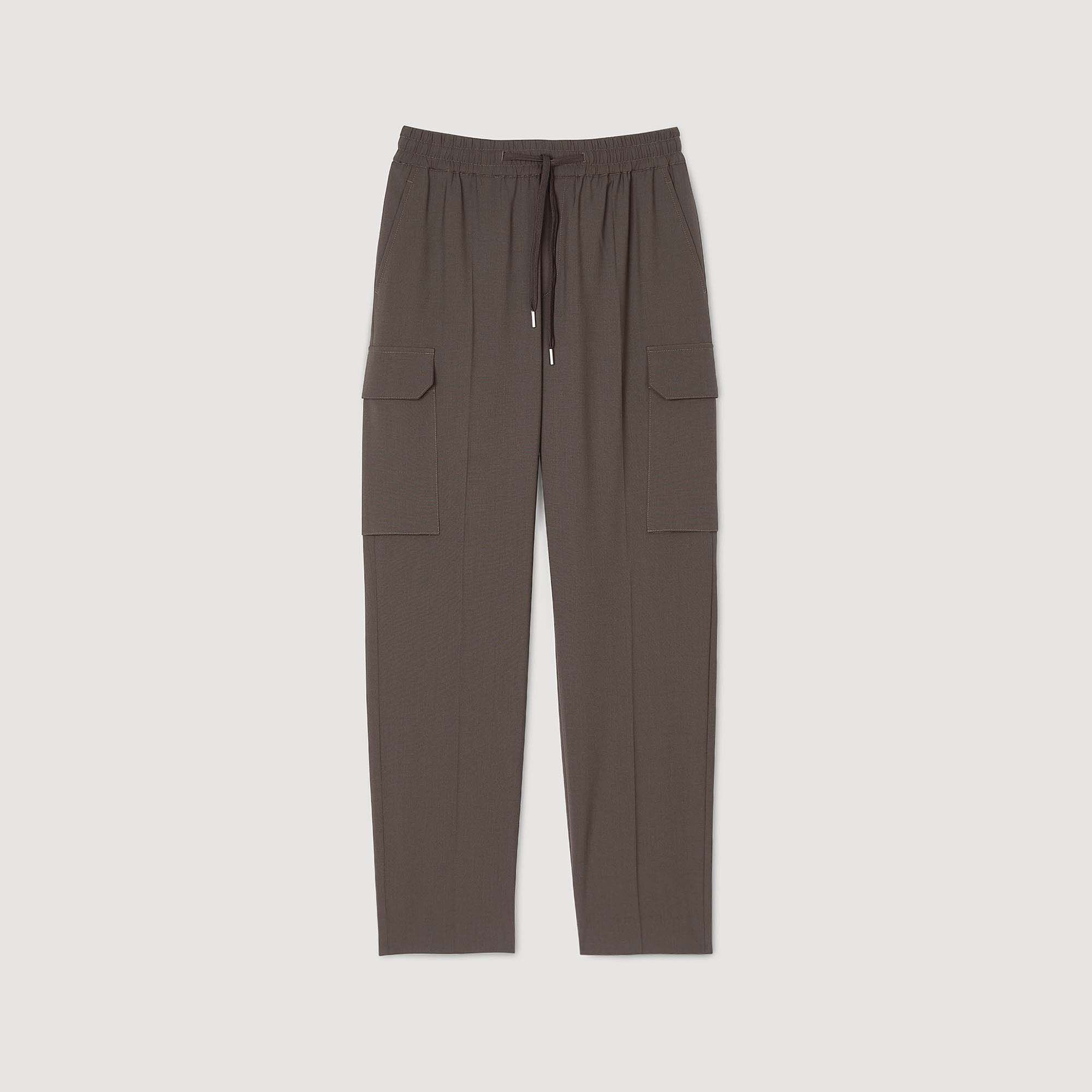 Elasticated cargo trousers Dark Kaki. Sandro Men