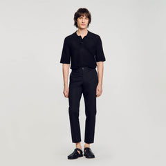 Cotton carrot-cut trousers Black Sandro Men