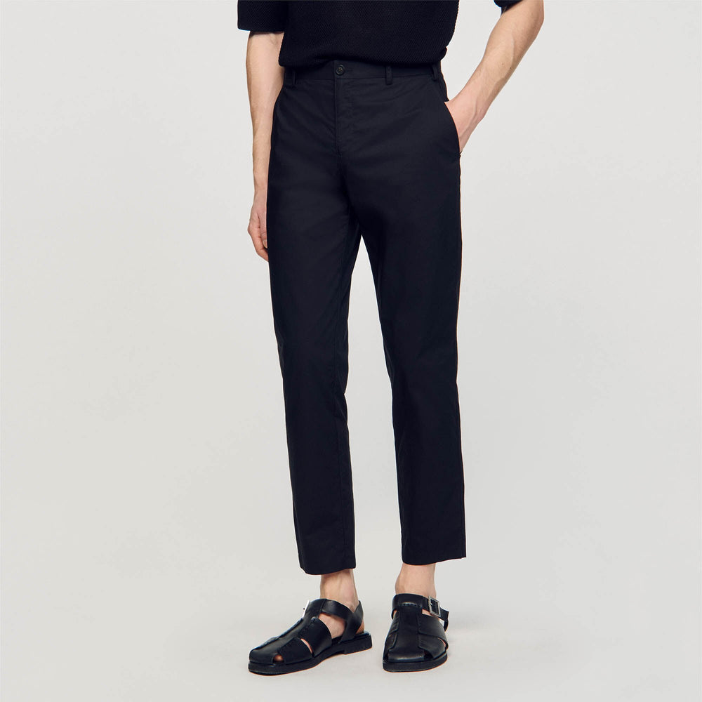Cotton carrot-cut trousers Black Sandro Men