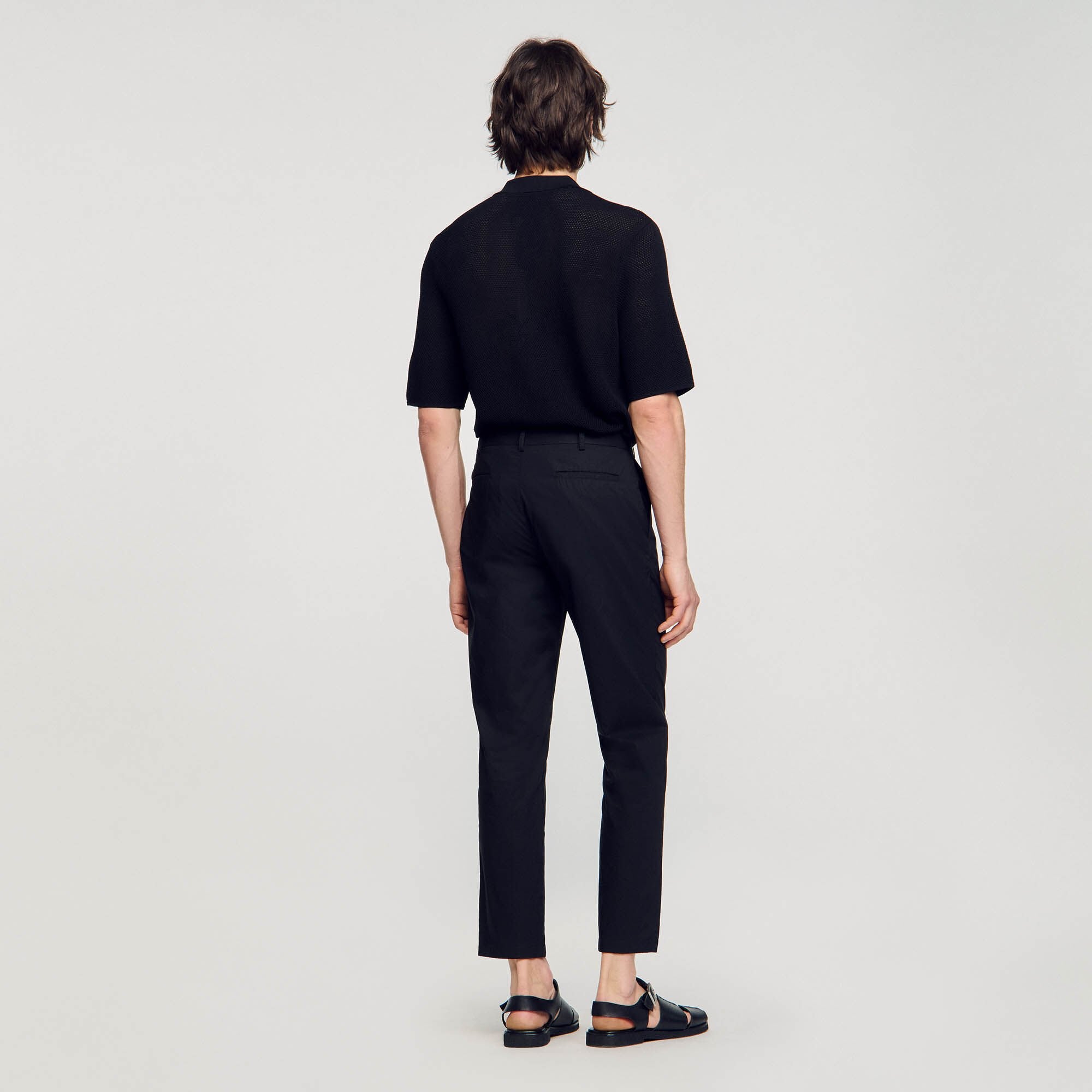 Cotton carrot-cut trousers Black Sandro Men