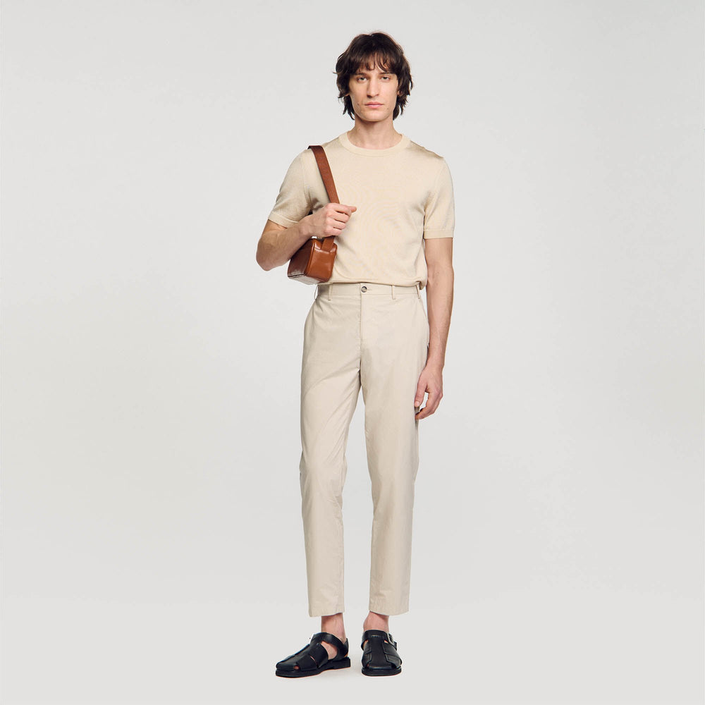 Cotton carrot-cut trousers Light Grey Sandro Men