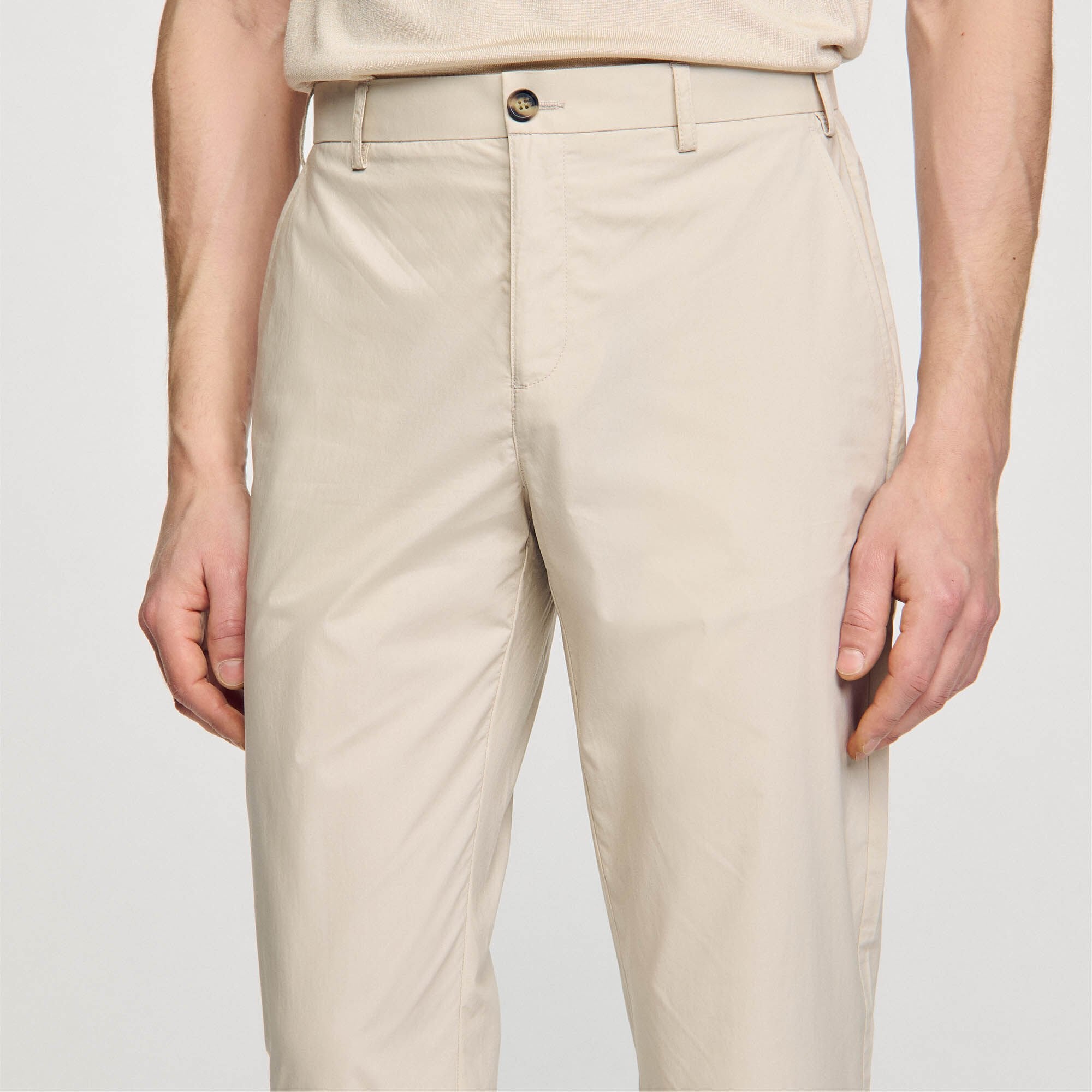 Cotton carrot-cut trousers Light Grey Sandro Men