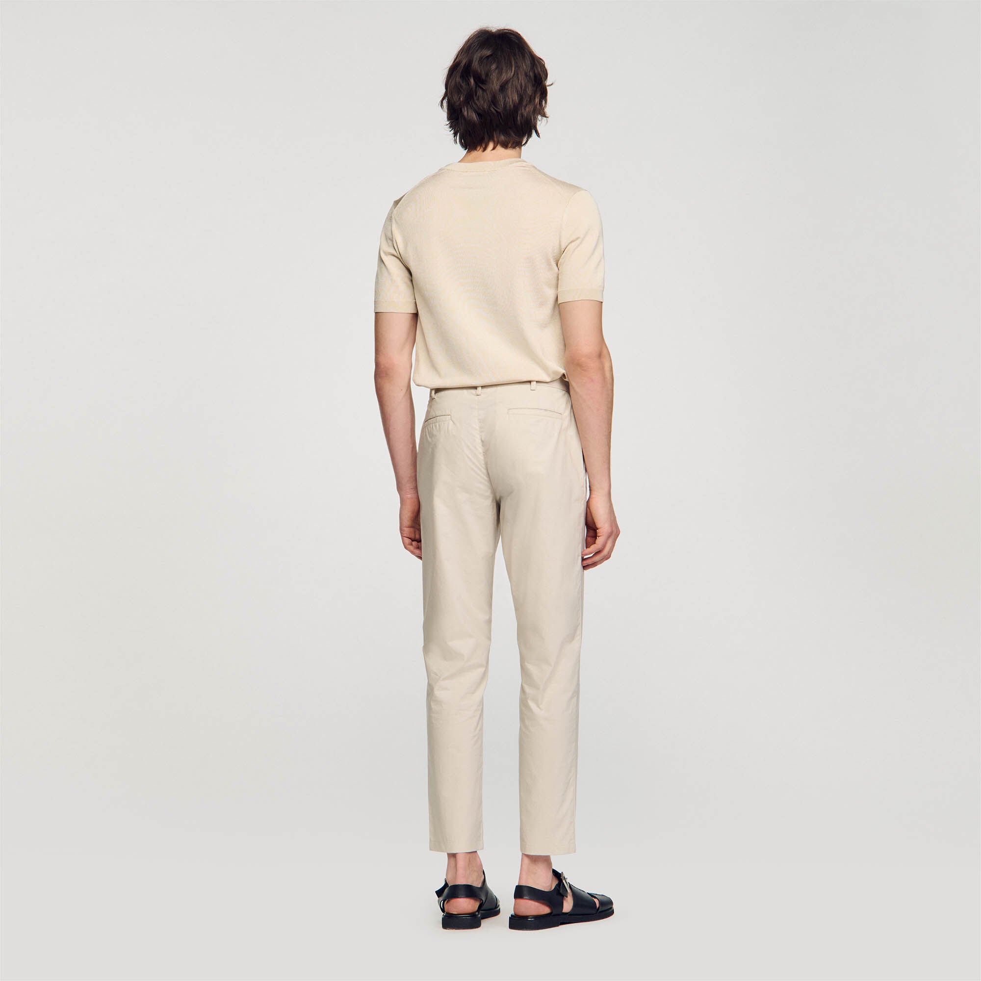 Cotton carrot-cut trousers Light Grey Sandro Men