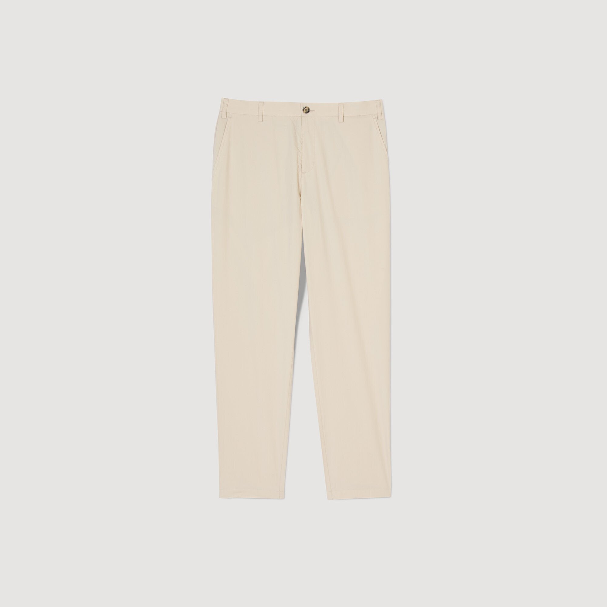 Cotton carrot-cut trousers Light Grey Sandro Men