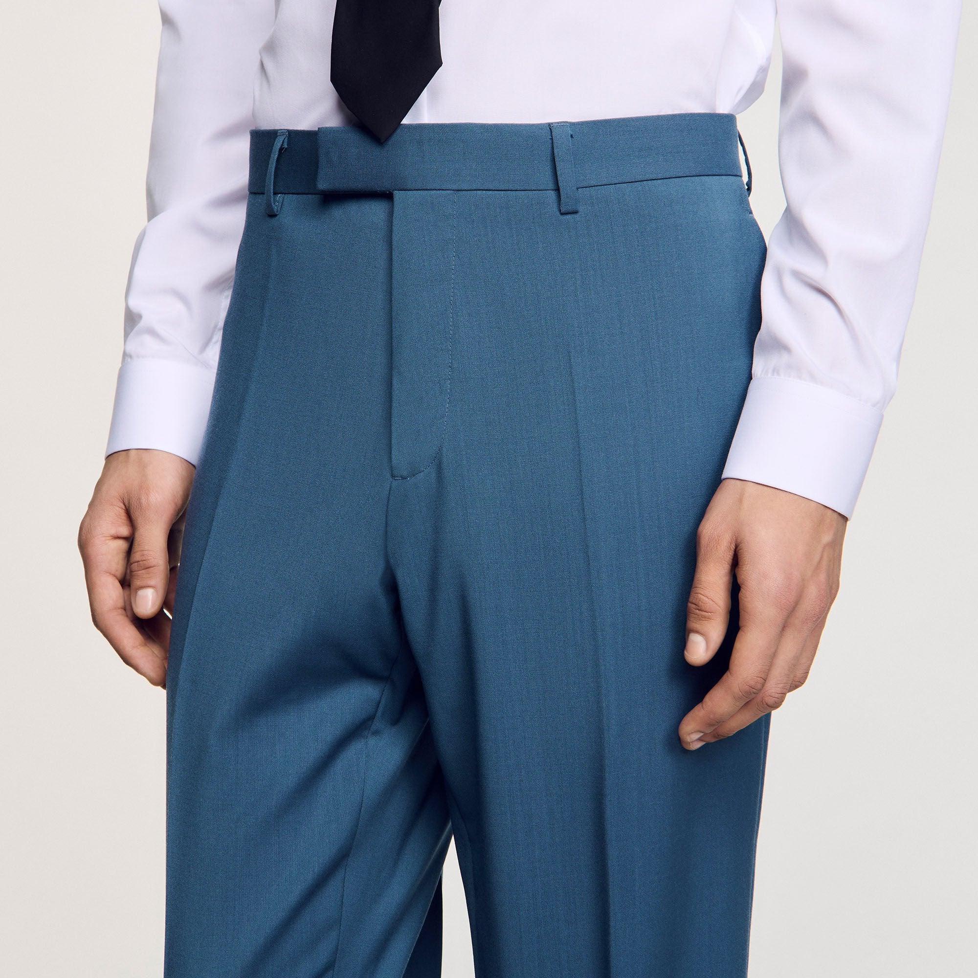 Wool suit trousers Thunderstorm Blue Sandro Men