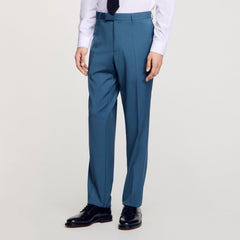 Wool suit trousers Thunderstorm Blue Sandro Men