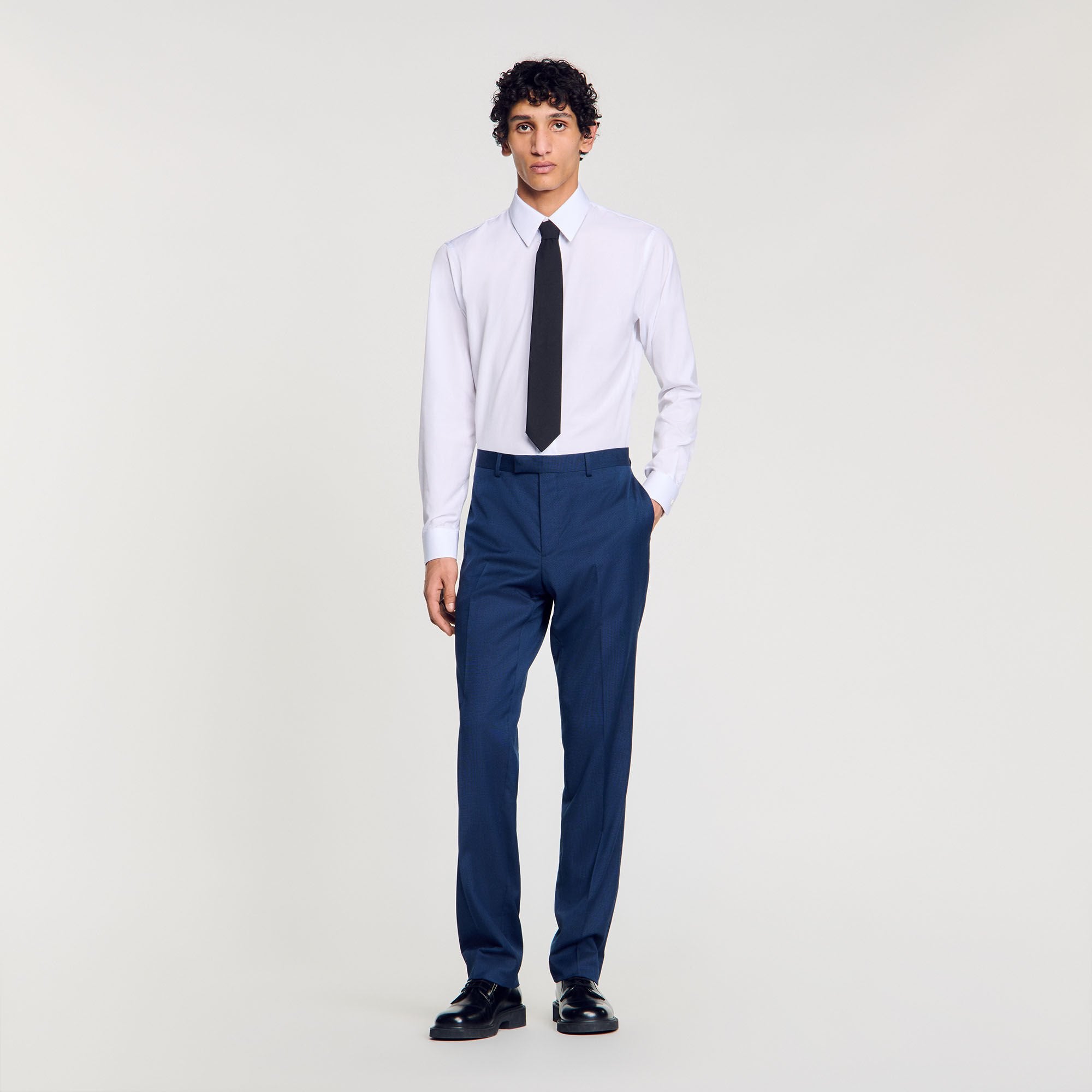 Wool suit trousers Royal Blue Sandro Men